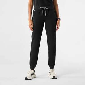 FIGS Zamora Scrub Jogger Pants Black Drawstring Women's Medium Petite